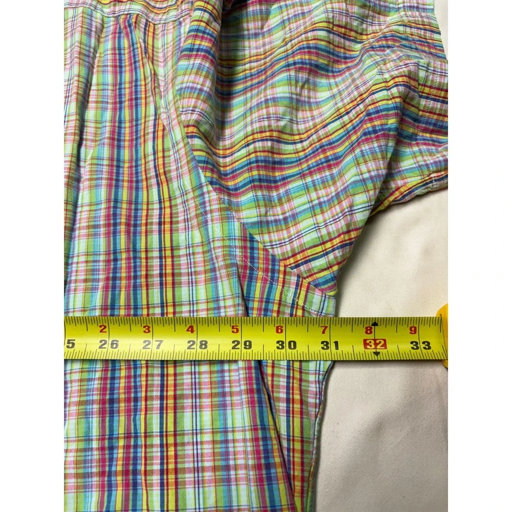 Ralph Lauren Mens 3XLT Plaid Short Sleeve Button Down Shirt Classic Fit Multi